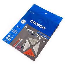 HOJA CANSON Nº3 NEGRA (block x 8 hojas)